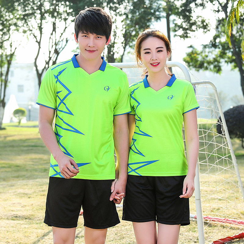 New Qi Volleyball Suit Suit Men And Women Training Suits Short Sleeve Speed Dry Breathable Badminton Suit Sportswear Team Uniform