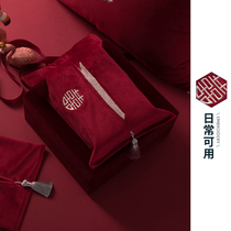 happylove Chinese style wedding tissue cover Living room bedroom wedding room decoration wedding pumping paper cover Happy word embroidery bag