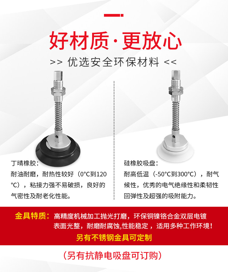 Вакуумные Чак sh40n-e25lr1-m18重载型真空吸盘侧进气弹簧支架sh63n-e50lr1-m18