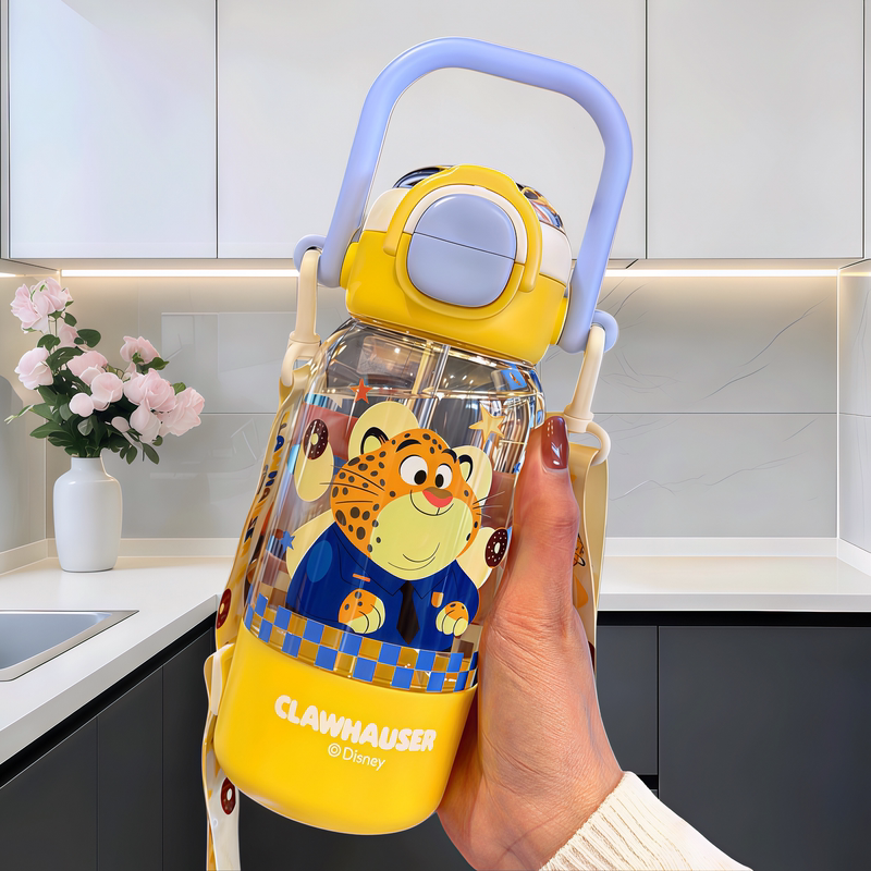 Japanese Zootopia Leopard Police Officer Children's Tritan Water Cup Student Straw Cup Boys and Girls Water Bottle Japanese Zootopia Leopard Police Officer Children's Tritan Water Cup Student Straw Cup Boys and Girls Water Bottle
