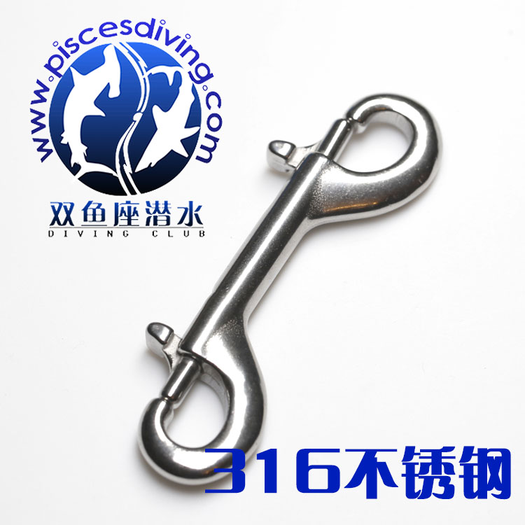 PLONGEUR 316 stainless steel diving double head hook double head buckle 10 cm long