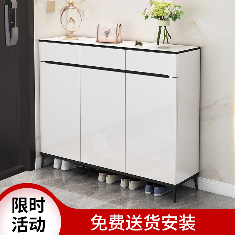 Modern minimalist black and white light and luxurious entrance to the home doorway door Shoe Cabinet Balcony Containing Lockers Dining Side Cabinet-Taobao