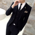 Bộ đồ mùa thu và mùa đông cho nam Bộ đồ ba mảnh Hàn Quốc Bộ đồ nhỏ chuyên nghiệp vest nam Suit phù hợp