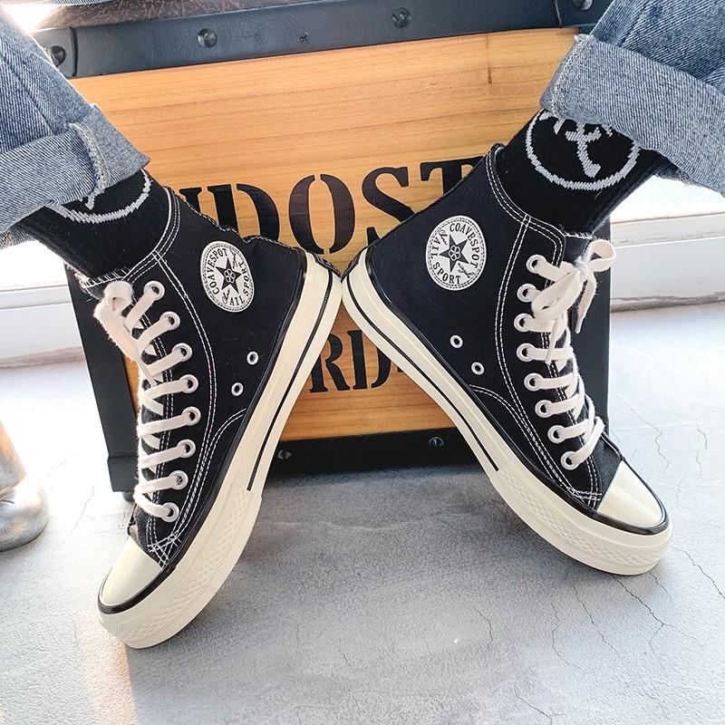 2026 Summer Men's 1970S Couple High-Top Canvas Shoes Men's Versatile 45 46 Classic Sports Casual Shoes Women's