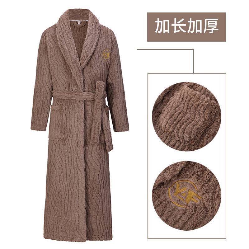 New Winter Nightgown for Men, Long Coral Velvet Bathrobe, Thickened and Lengthened Dressing Gown for Couples, Flannel Women's Pajamas New Winter Nightgown for Men, Long Coral Velvet Bathrobe, Thickened and Lengthened Dressing Gown for Couples, Flannel Women's Pajamas