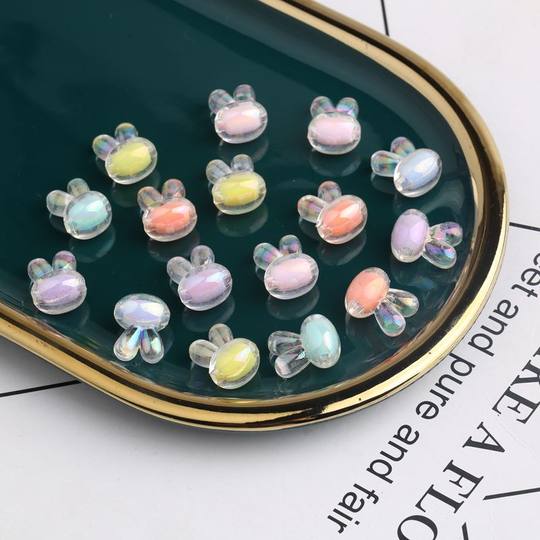 Diy children's colorful braided necklace with loose beads