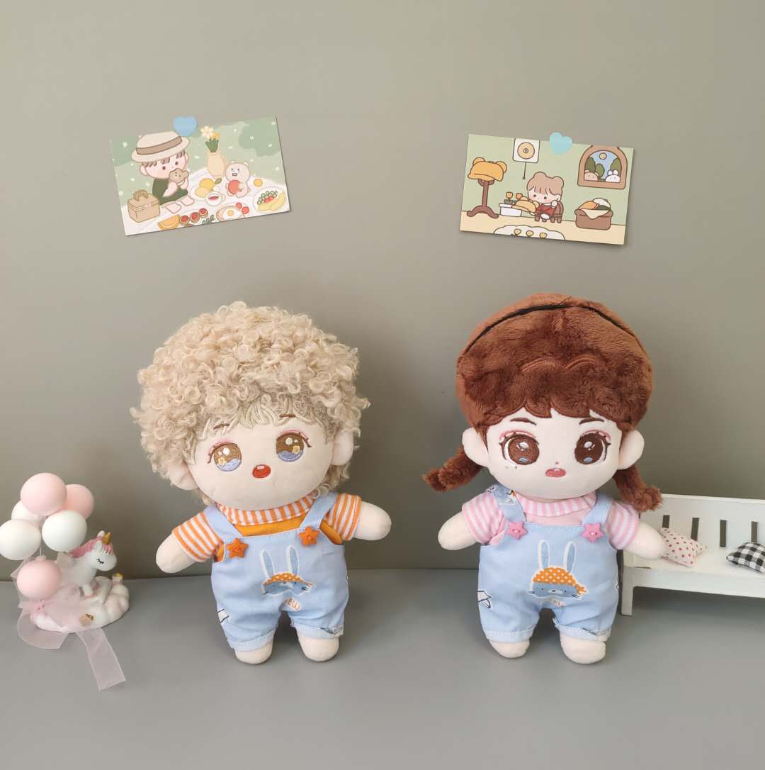 20cm doll cartoon baby bag pants T-shirt set pedestrian doll change clothes