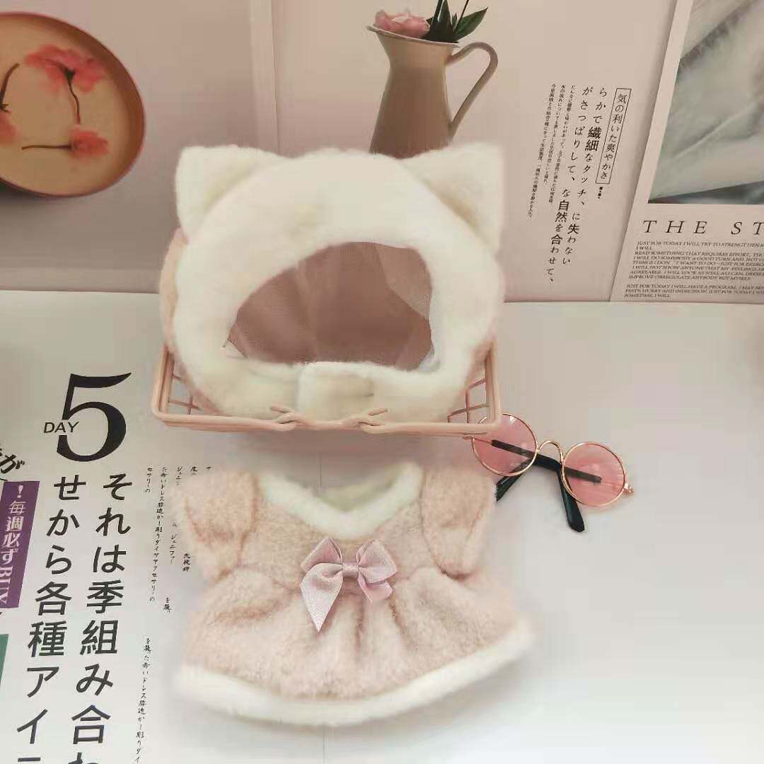 Star doll doll clothes autumn and winter cotton suit Yang Zi Q version pedestrian doll with cute accessories bag