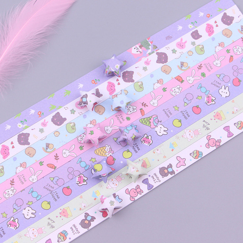 Good table friends * cartoon animal cute five-pointed star note lucky star handmade origami wishing star diy colored paper