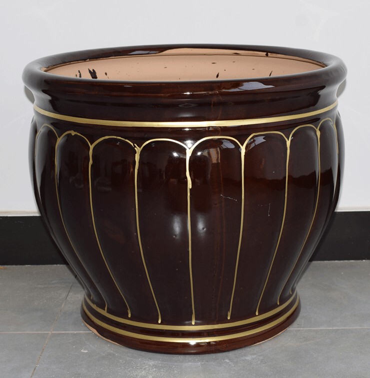 Extra-Large Ceramic Flower Pot with the Character'福' for Planting Money Trees, Happiness Trees, and Green Plants. Simple Design, Free Shipping Nationwide