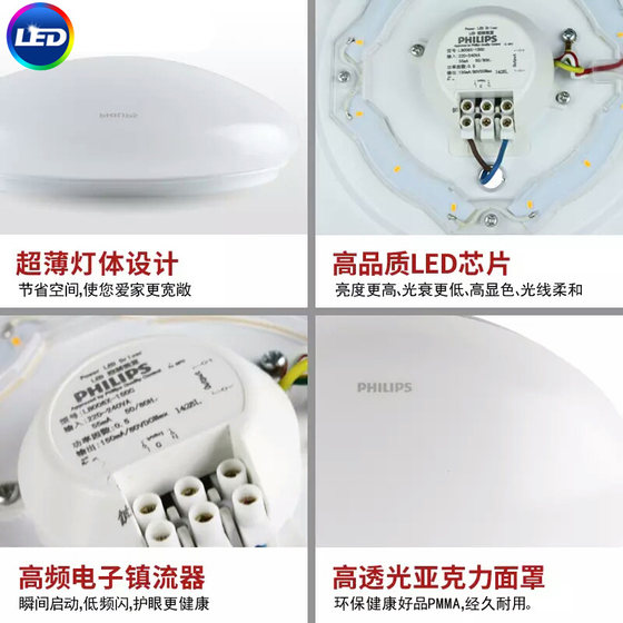 Philips Led Ceiling Light for Bedroom, Balcony, Room, Kitchen, Bathroom, Led Lighting for Sunroom, Hengxiang Ruoxin