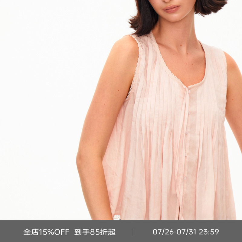 Kirakira Lace Trim Patchwork Sleeveless Vest for Women, Summer Tencel Ramie Heavy Pleated Top Blouse Kirakira Lace Trim Patchwork Sleeveless Vest for Women, Summer Tencel Ramie Heavy Pleated Top Blouse