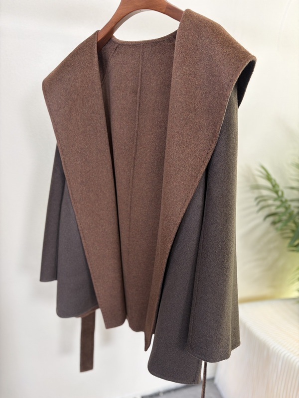 Luxury 14.5 Micron Baby Cashmere! Short Style!!! Double-Sided, Two-Tone 100% Cashmere Hooded Coat Luxury 14.5 Micron Baby Cashmere! Short Style!!! Double-Sided, Two-Tone 100% Cashmere Hooded Coat