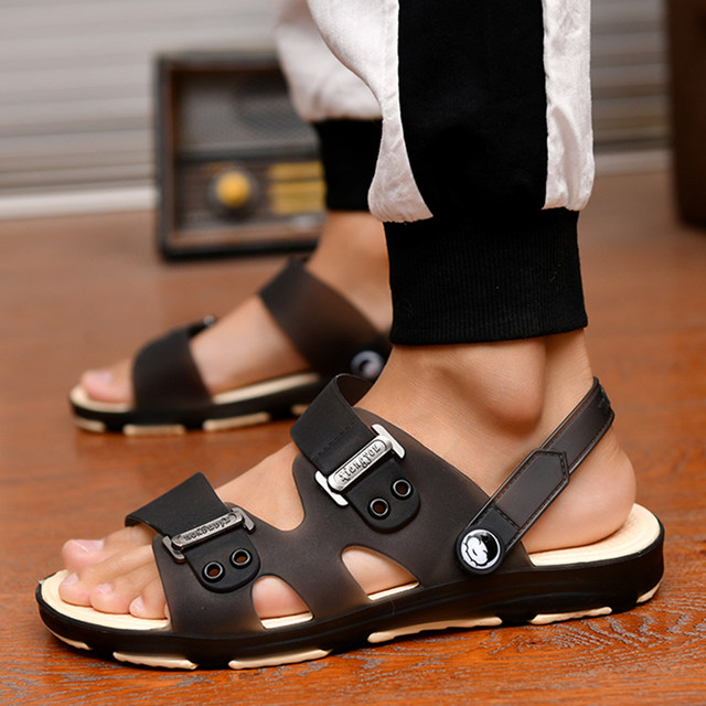 Slippers men's sandals men's new Korean style trendy fashion bathroom indoor and outdoor dual-use sandals slippers non-slip