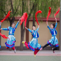 Mongolian Andai Dance Long Silk Andai Dance Red Silk Square Towel Dance Handkerchief Seedlings Song Square Dance Silk Ribbon