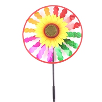 Outdoor windmill disc colorful plastic windmill childrens ground push toy windmill stall