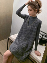 Pregnant womens autumn clothes suit one-piece dress 2022 autumn and winter clothing fashion style net red hot mother to wear Machia foreign spring and autumn