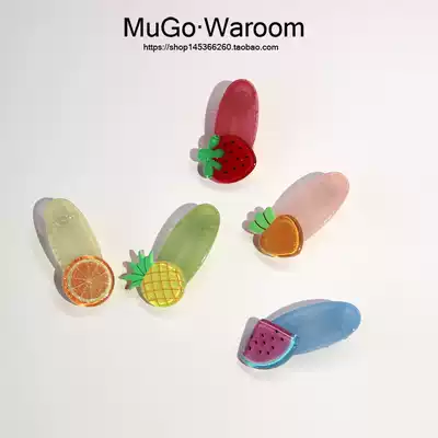MuGo Korean candy color imported children fruit hairclip jelly color duck billed banghai side clip female baby hair accessories