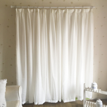 Simple modern Net Red Dream Princess anchor background INS curtain curtain yarn integrated double layer white bedroom living room