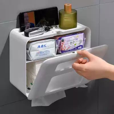 Cosmetic room tissue box toilet paper rack sanitary paper box non-perforated waterproof roll sanitary paper tube creative health paper box