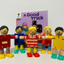 Oxford Tree Read Examples English Character Toy Props White Wood Doll DIY Graffiti Joint Puppet