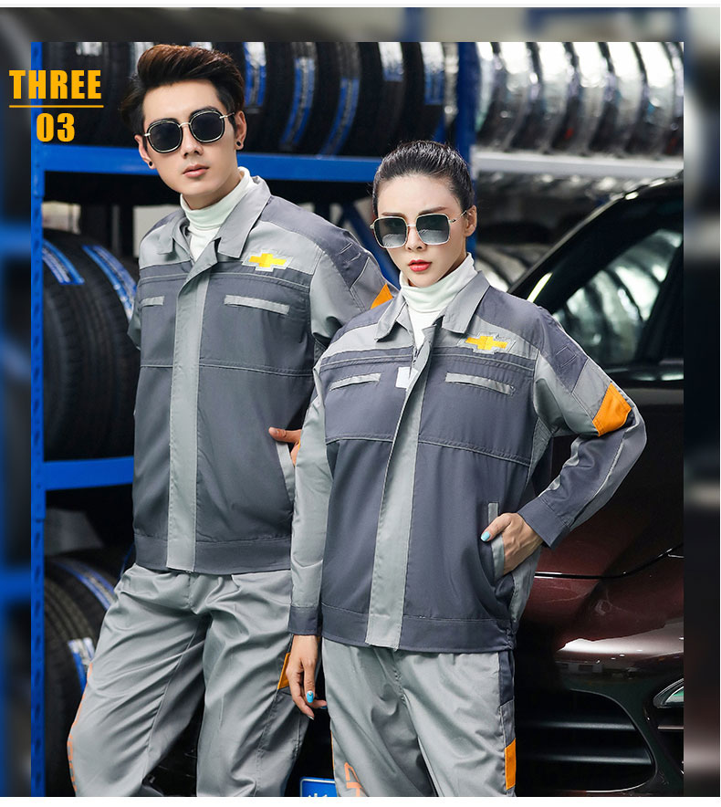 Chevrolet 4S shop sửa chữa ô tô làm việc quần áo dài tay phù hợp với nam giới sau bán hàng xưởng sửa chữa nhà máy bảo hiểm lao động quần áo dụng cụ tùy chỉnh bộ đồ khủng log