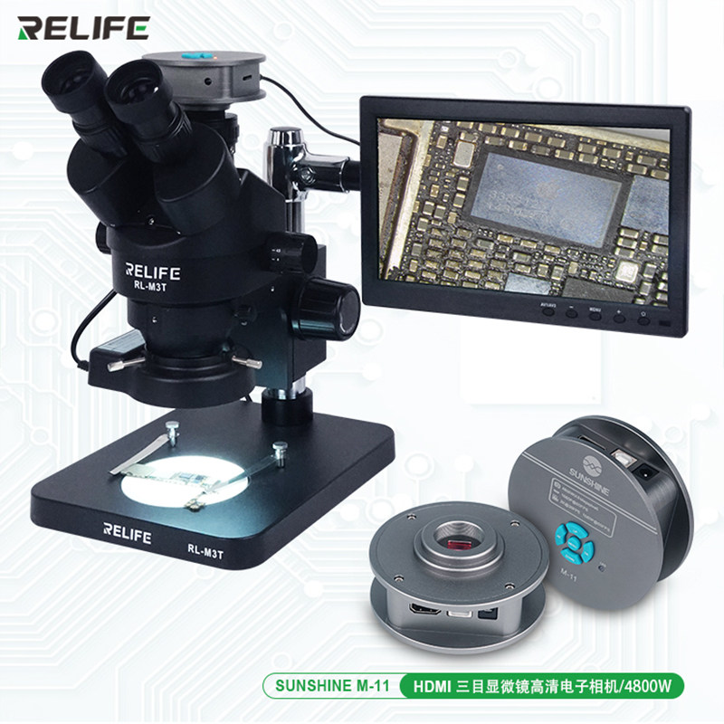 Three-mesh HD body view microscope 7-45 times continuous zoom cell phone repair Main board Welding magnifier