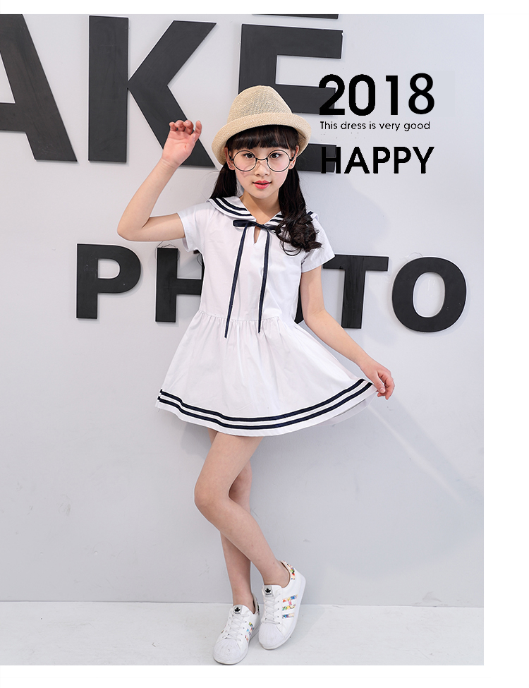 Váy cotton trẻ em hè 2019 mới cho bé gái tay ngắn Phiên bản Hàn Quốc của váy công chúa trong chiếc váy bé gái lớn váy đầm trẻ em 13 tuổi