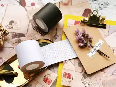 Sub-packed whole roll of flowers and wind ultra-wide base tape White Tea white pure white pure black tape back Graphics