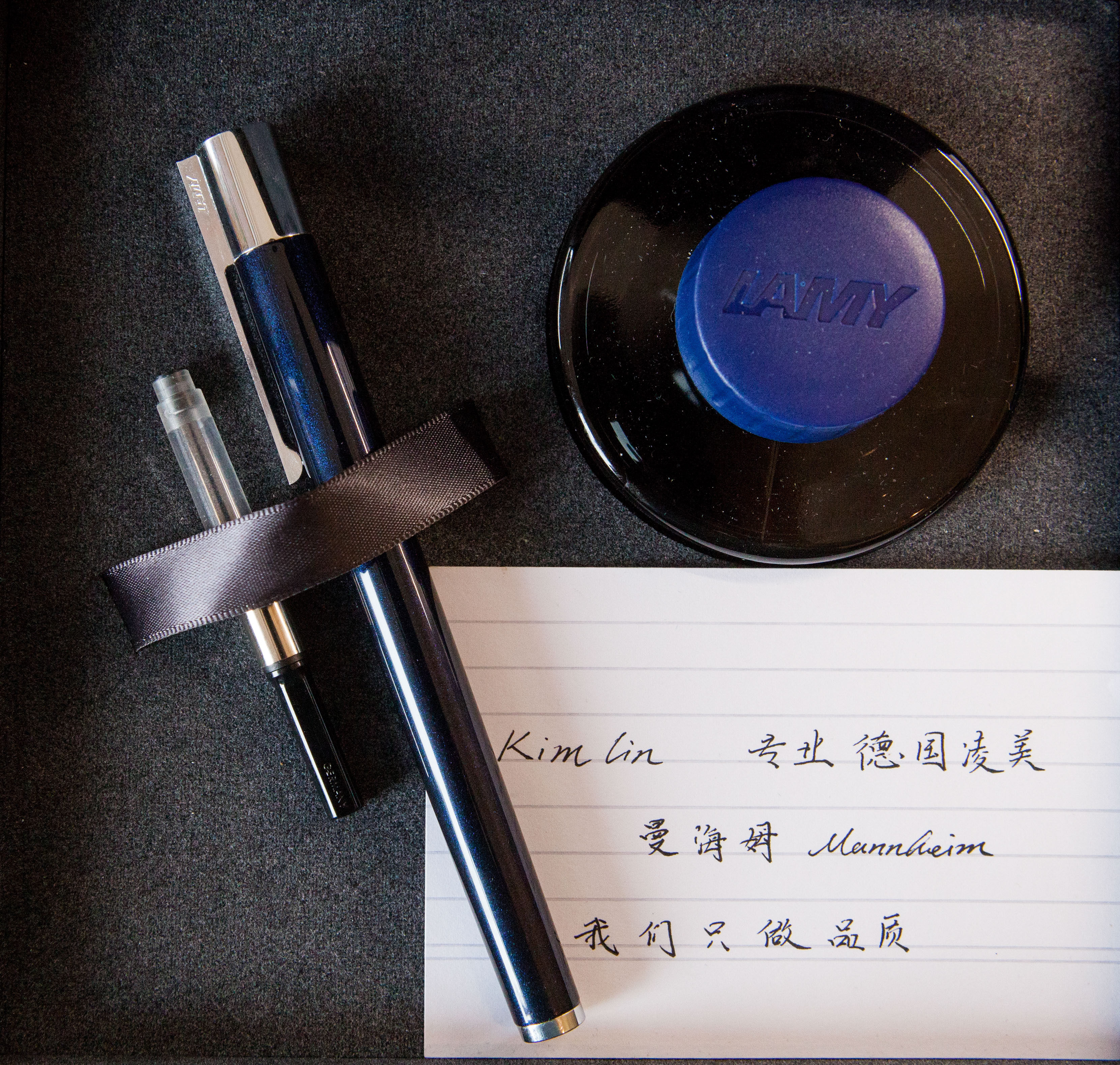 kimlin Germany buys 2015 Lingmei sky blue LAMY scala special edition 14K gold tip fountain pen