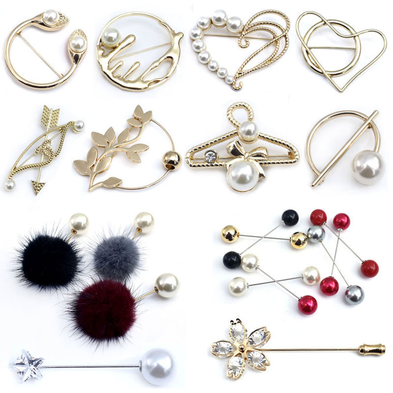 High-end metal female bras bra clothes suit coat decorated a word of small black clamp scarf big clothes decorated needle