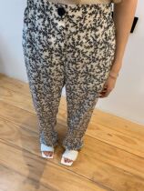 White thin floral high waist wide leg pants Loose thin mopping pants Casual pants womens spring and autumn ins tide wild