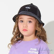 Kiddielove Japanese childrens clothing X-girlStages embroidered logo tannin small ball fisherman hat