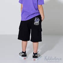 Kiddielove Japan Kids X-largeKids Cotton Color Cargo Pocket Cropped Pants