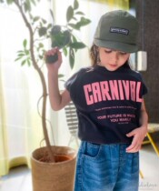 Kiddielove Japan Kids Groovy Colors Cotton Front Letter Ice Cream Short Sleeve T