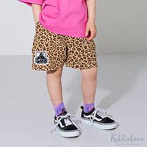 Kiddielove Japan Childrens Clothing X-largeKids Cotton Belt Decorative Casual Five-point Pants