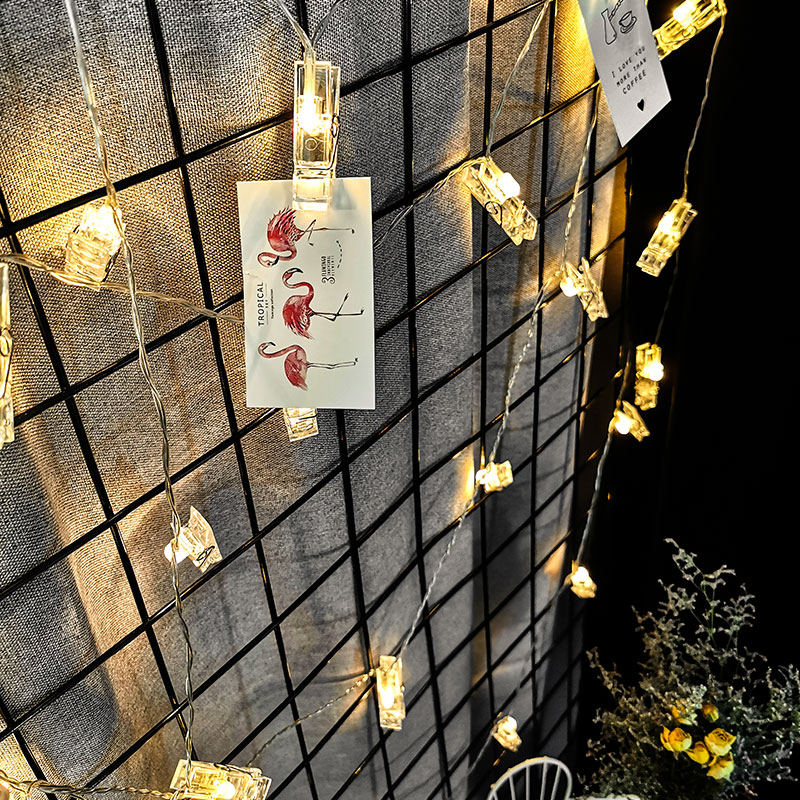 Photo clip light string led photo wall room decoration net red dormitory curtain bedside creative layout star lights