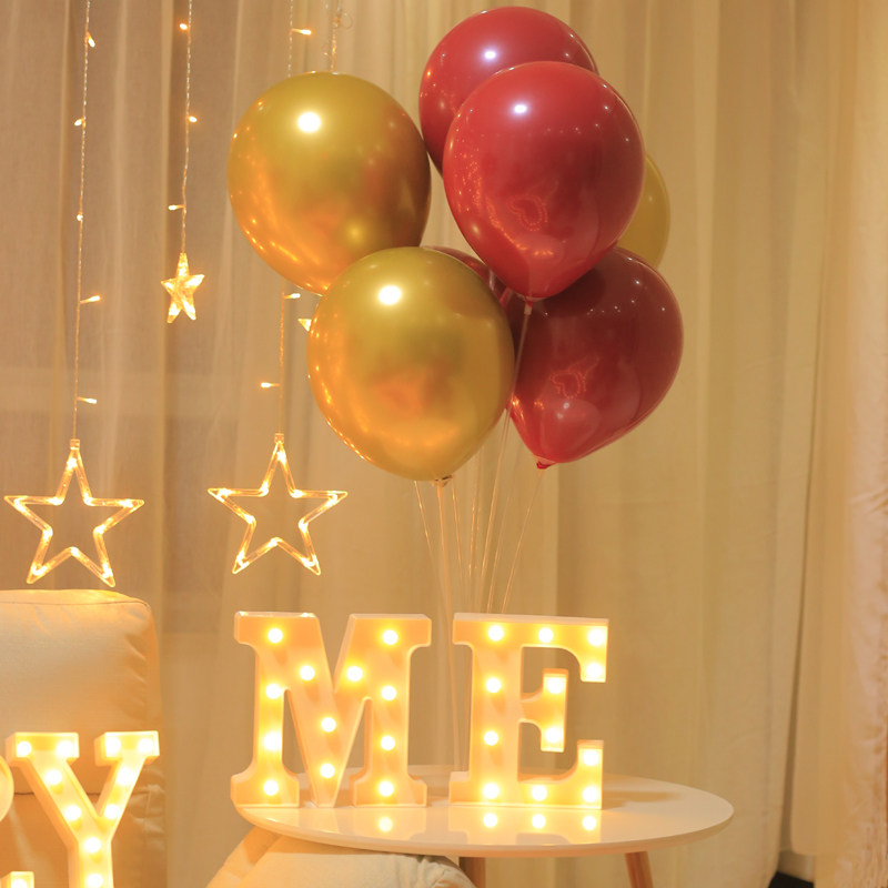 Birthday Decoration Scene Placement Romantic Surprise Room Wedding Room Table Floating Balloon Bracket Columns Wedding Wedding Party