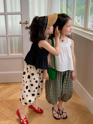 Летний комплект, детский фонарь, детские штаны, эффект подтяжки, новая коллекция, в западном стиле, в корейском стиле