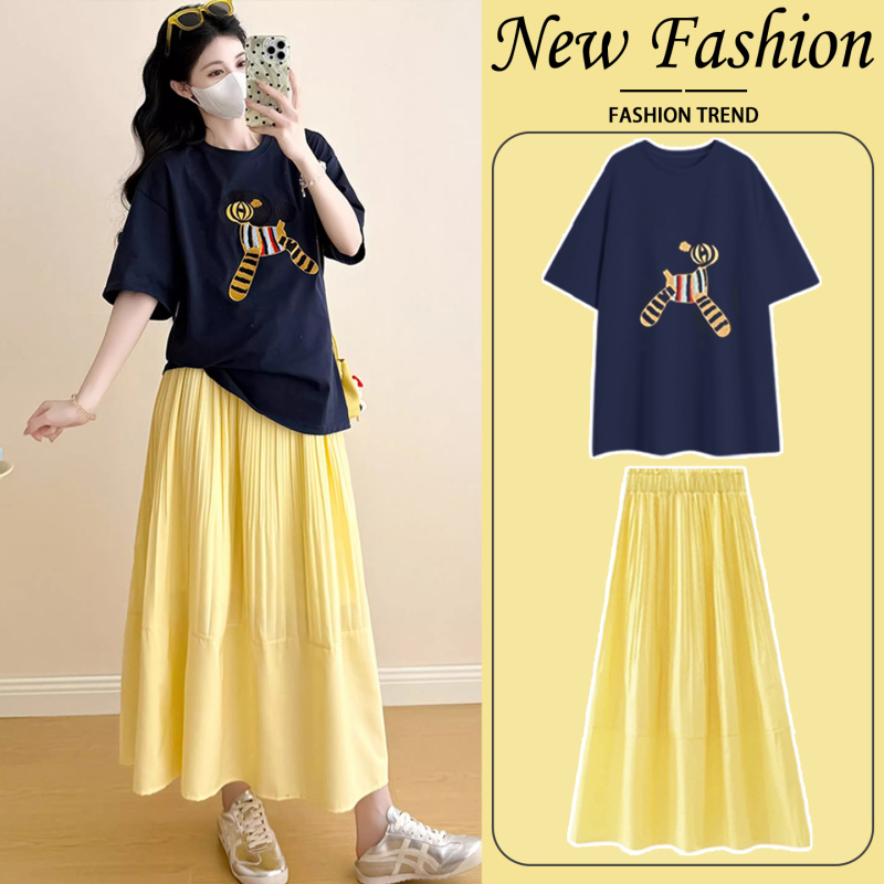 Maternity Skirt Suit 2026 New Style Fashionable and Stylish Loose Casual Two-Piece Summer Outfit for Petite Women