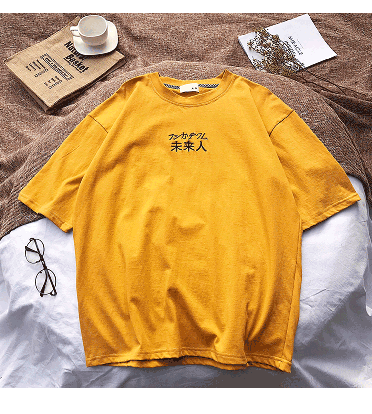 Mùa hè vòng cổ ngắn tay t-shirt nam lỏng thường xu hướng 2018 T áo sơ mi nam và phụ nữ những người yêu thích mặc cá tính áo sơ mi hoang dã