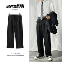 Dark mens 2020 summer pants Mens vertical straight pants DK uniform small trousers thin casual pants