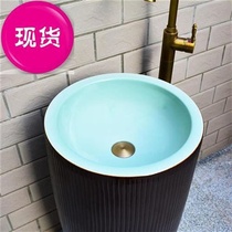 66 wash basin ceramic column basin basin art vintage one-piece floor floor floor balcony U bathroom X raw toilet outdoors.