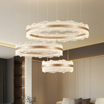 Modern Light Luxury Style Living Room Chandelier, High-End Design Main Light, 2026 New Italian-Style Round Atmospheric Main Hall Lighting Fixture