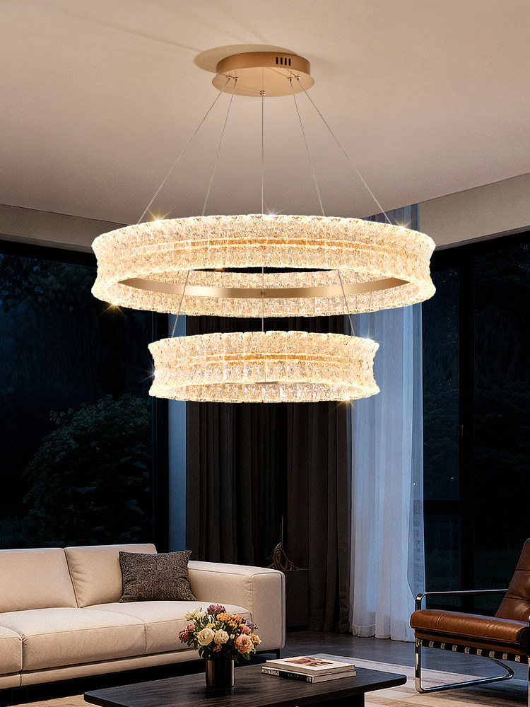 Swan Lake Chandelier Italian Minimalist Modern Simple Light Luxury Crystal High-End Living Room Dining Room Chandelier Combination Package