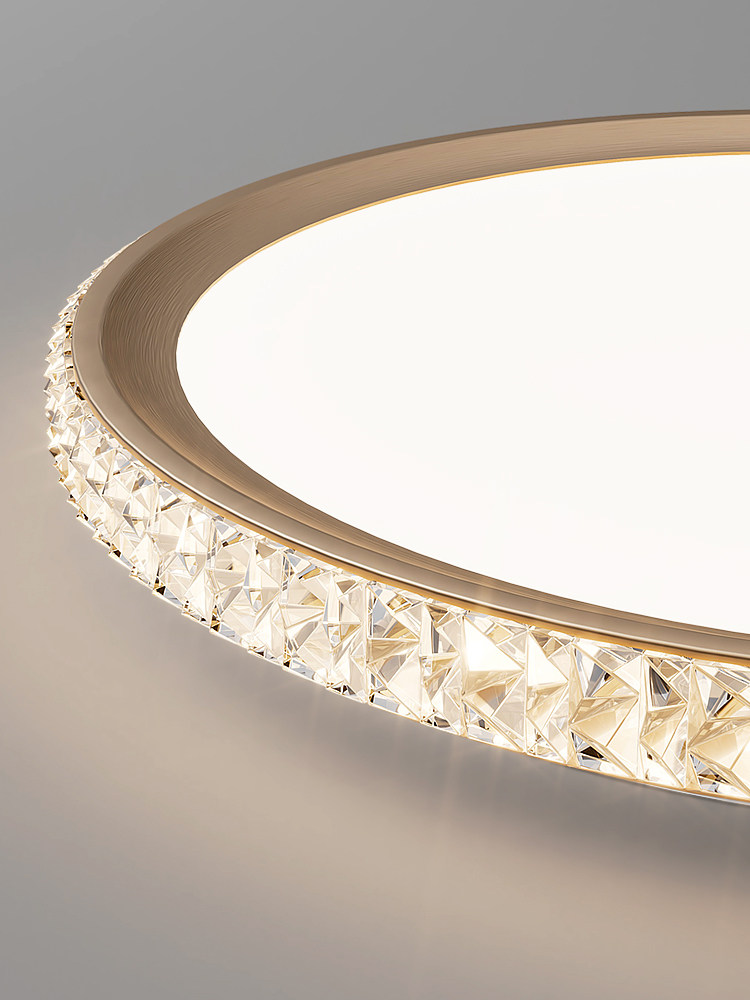 Modern Light Luxury Crystal Bedroom Lamp Scandinavian Elegant Designer Round Master Bedroom Study Lamp Warm Home Wedding Room Lamp