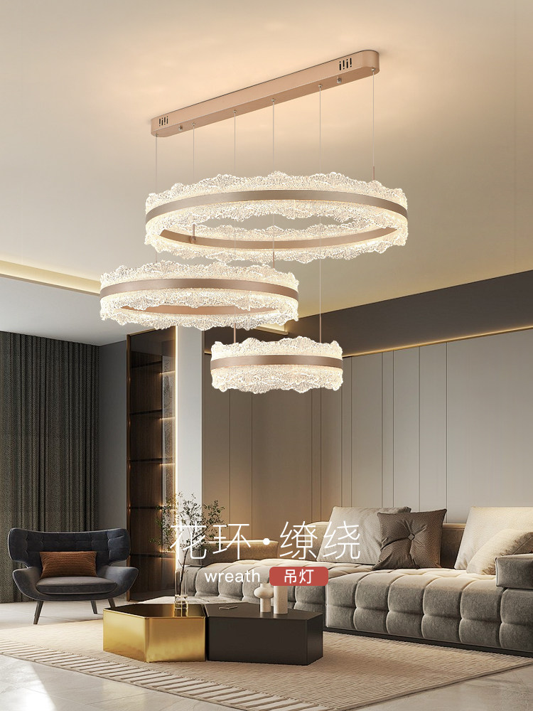 Modern Light Luxury Style Living Room Chandelier, High-End Design Main Light, 2026 New Italian-Style Round Atmospheric Main Hall Lighting Fixture