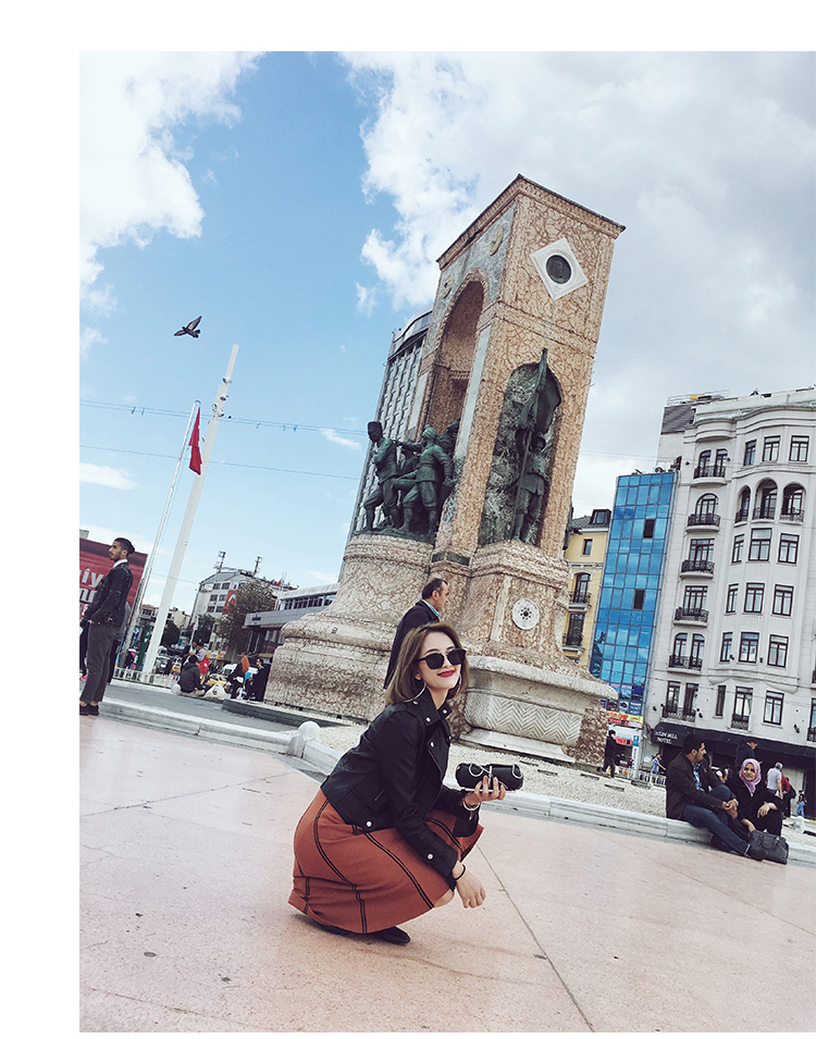 Áo khoác da nữ ngắn 2018 mùa xuân mới và mùa thu thon gọn Phiên bản Hàn Quốc của chiếc áo khoác da pu hoang dã áo da nữ dáng dài
