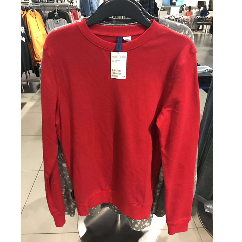 H & M Men 2018 Mới Cotton Blend Áo len mỏng cổ áo dài tay áo cổ lọ nam