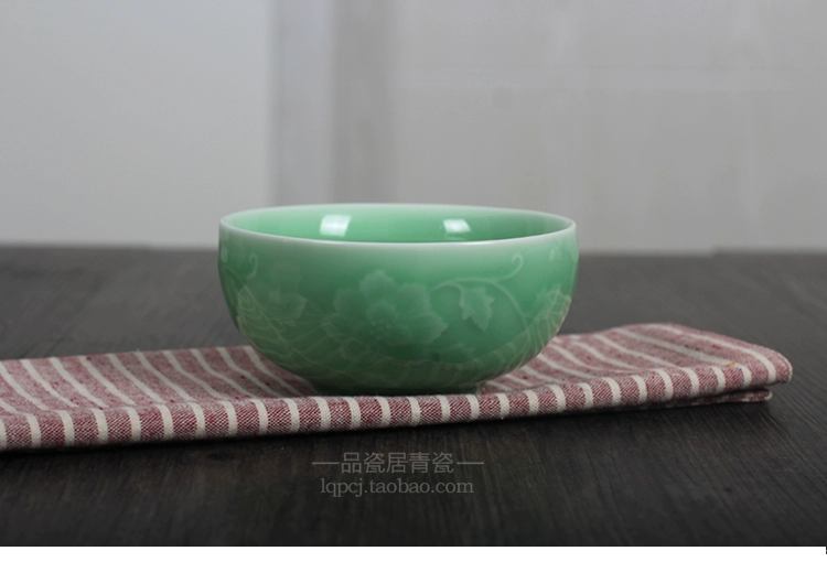 Long Tuyền bát sứ dập nổi hoa mẫu đơn lò vi sóng đặt bát sứ sáng tạo ở Nhật Bản và bát cơm gia đình Hàn Quốc - Đồ ăn tối